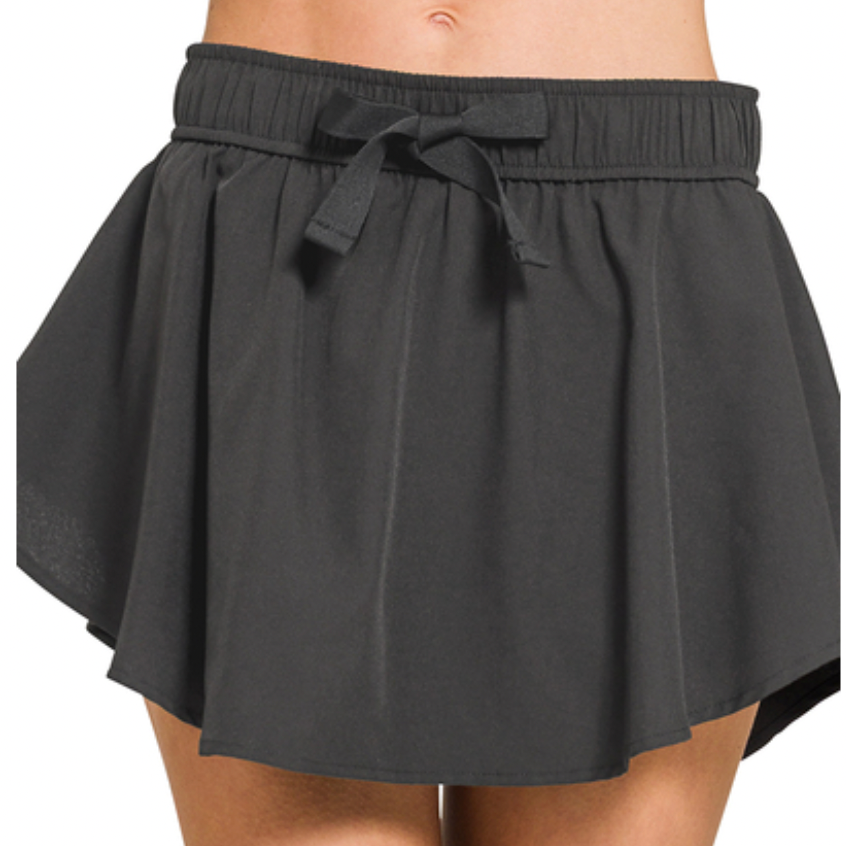 Ruffle Hem Tennis Skirt w/hidden Pockets
