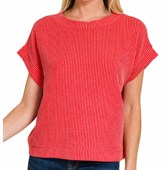 Ribbed Cap Sleeve