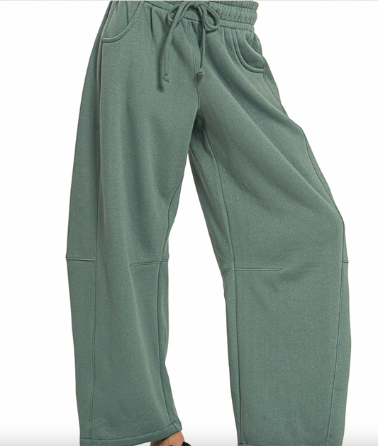 Fleece Barrel Leg Sweatpants