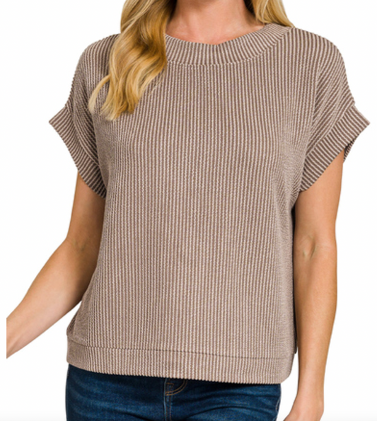 Ribbed Cap Sleeve