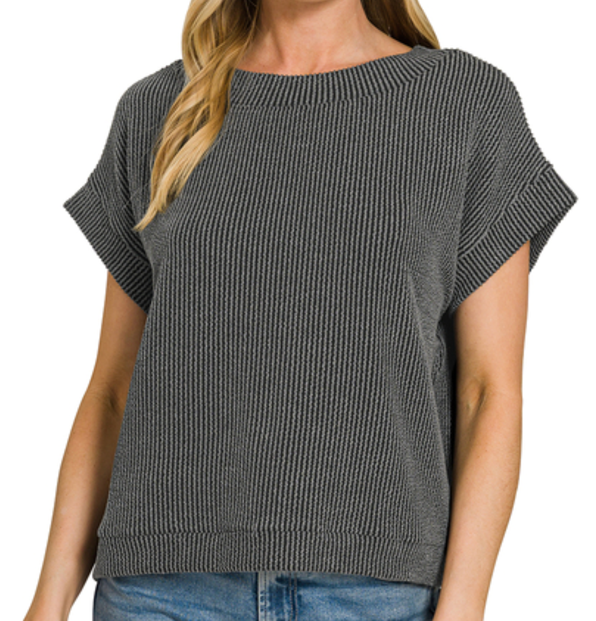 Ribbed Cap Sleeve