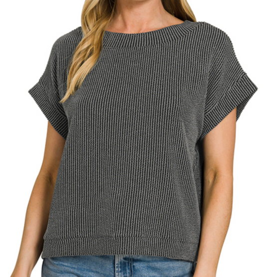 Ribbed Cap Sleeve