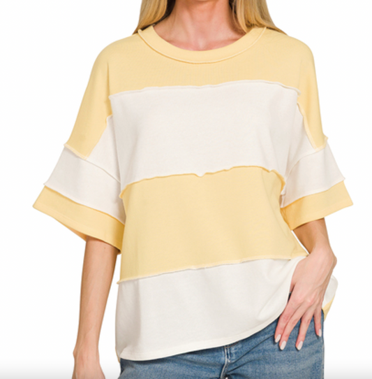 French Terry Color Block Top