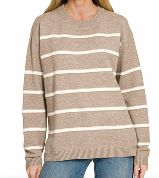 Striped Round Neck Sweater