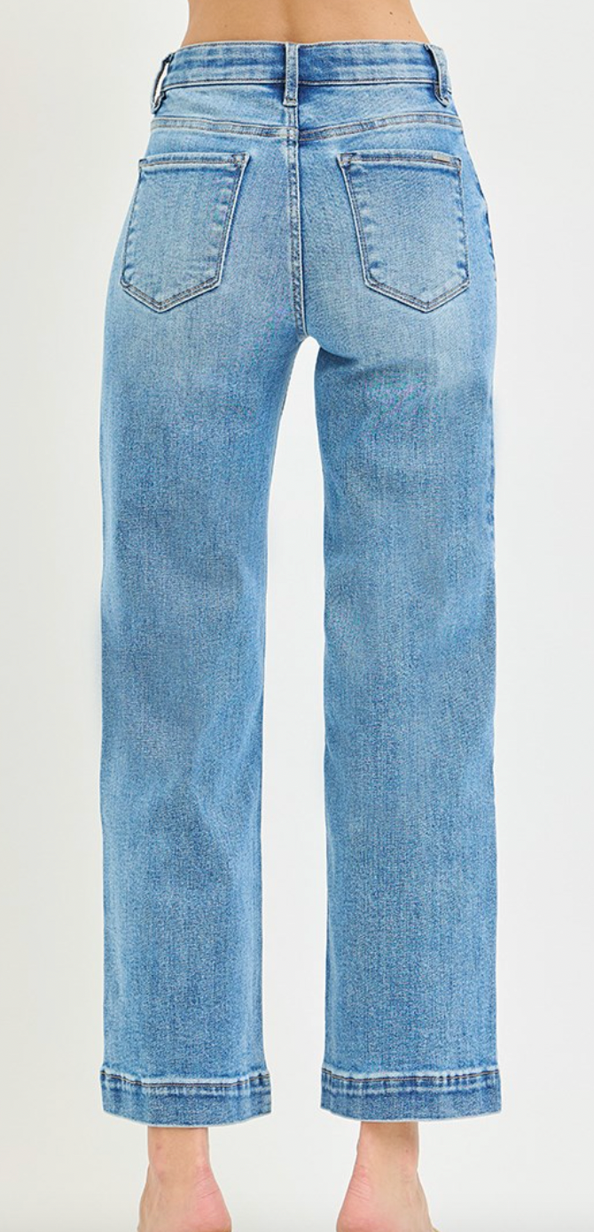 Risen - Tummy Control High Rise Front Seam Denim