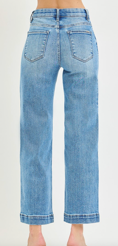 Risen - Tummy Control High Rise Front Seam Denim