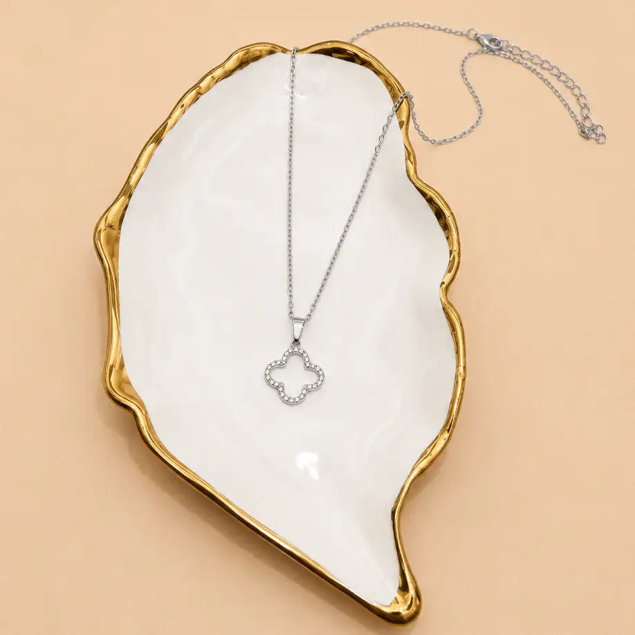 18K Stainless Steel Tarnish Free Clover Necklace