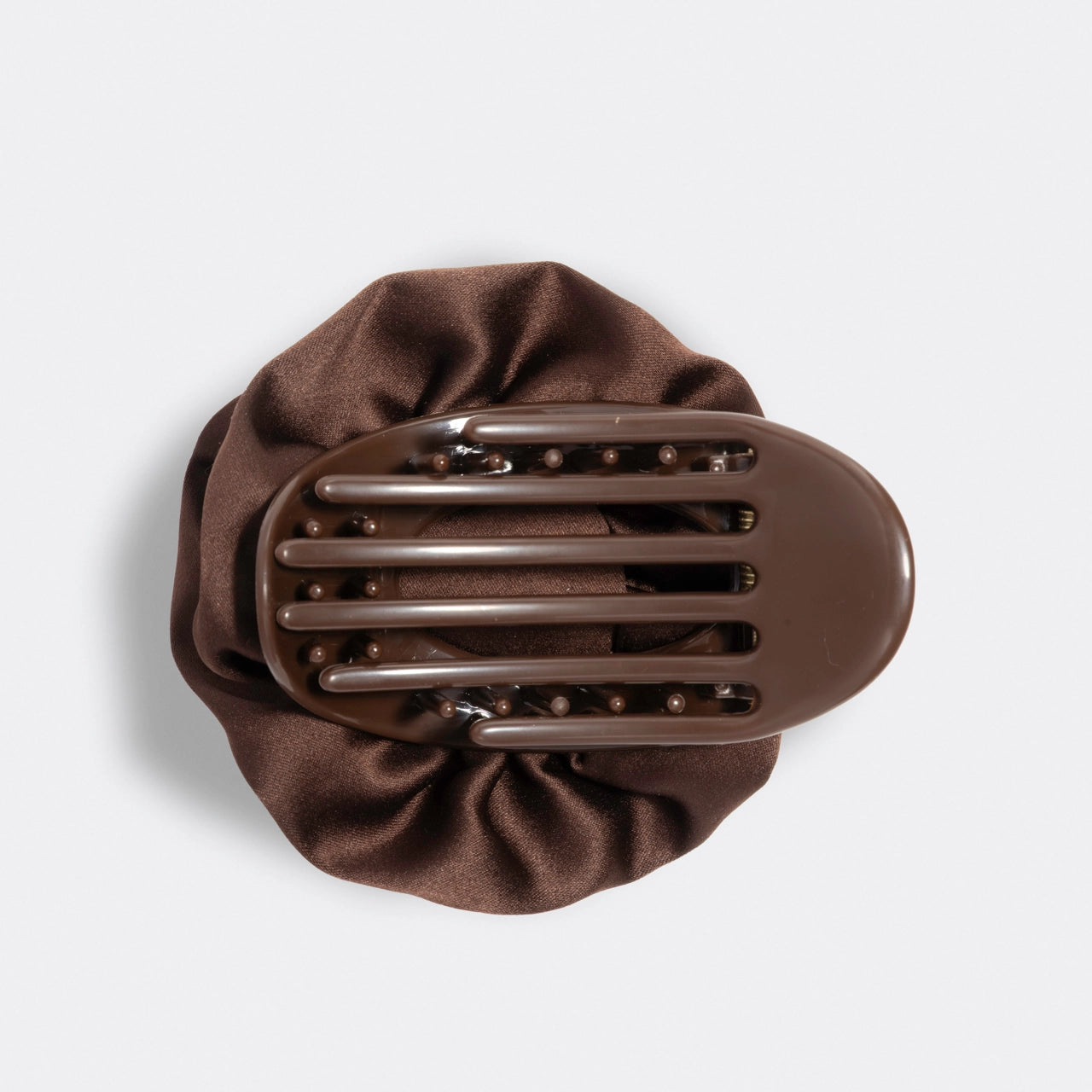 Kitsch - Satin Rosette Flat Clip Chocolate