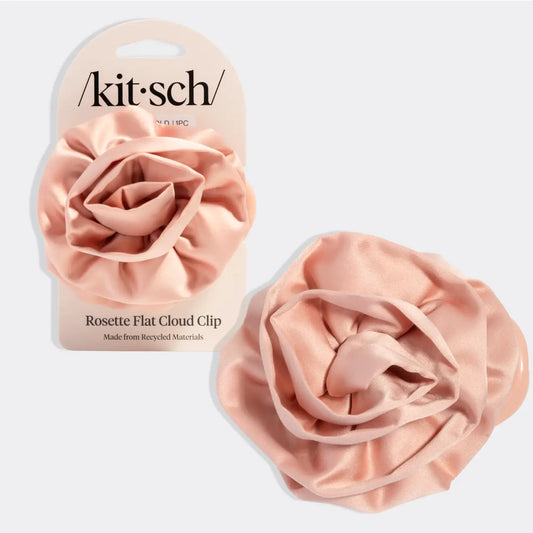Kitsch - Satin Rosette Flat Clip Terracotta