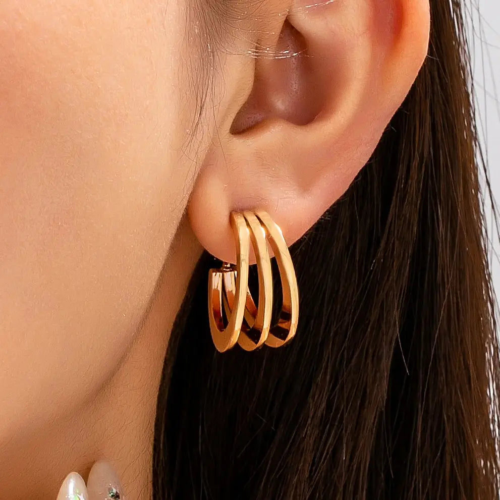 Triple Band Hoop Earrings