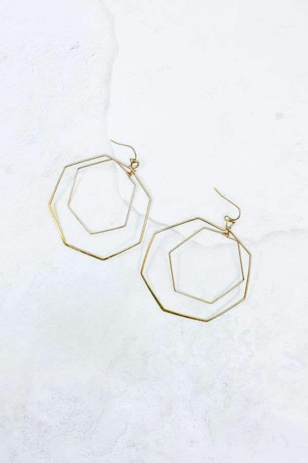 Multi Hexagon Earrings